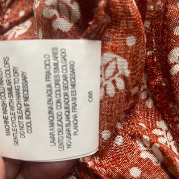 Luxology Pantsuit Jumper Womens Size L Orange‎ Floral Wide Leg Career Casual - Picture 9 of 13